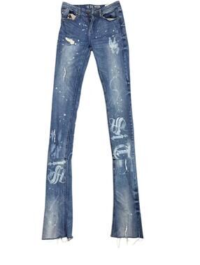 Sí Tu Veux Serge de Nîmes Stacked Flare Jeans Size 30